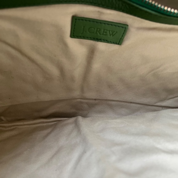 J. Crew Quilted Green Leather Quincy Quilted Hobo Bag Gold Color Hardware - Picture 4 of 9